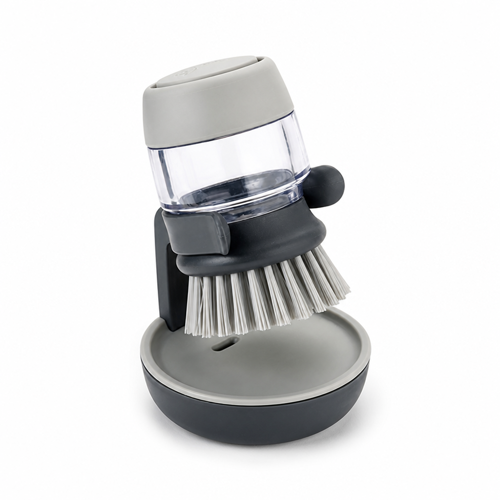 Integrated Refillable Soap Dish Brush (Detachable Drip Stand)
