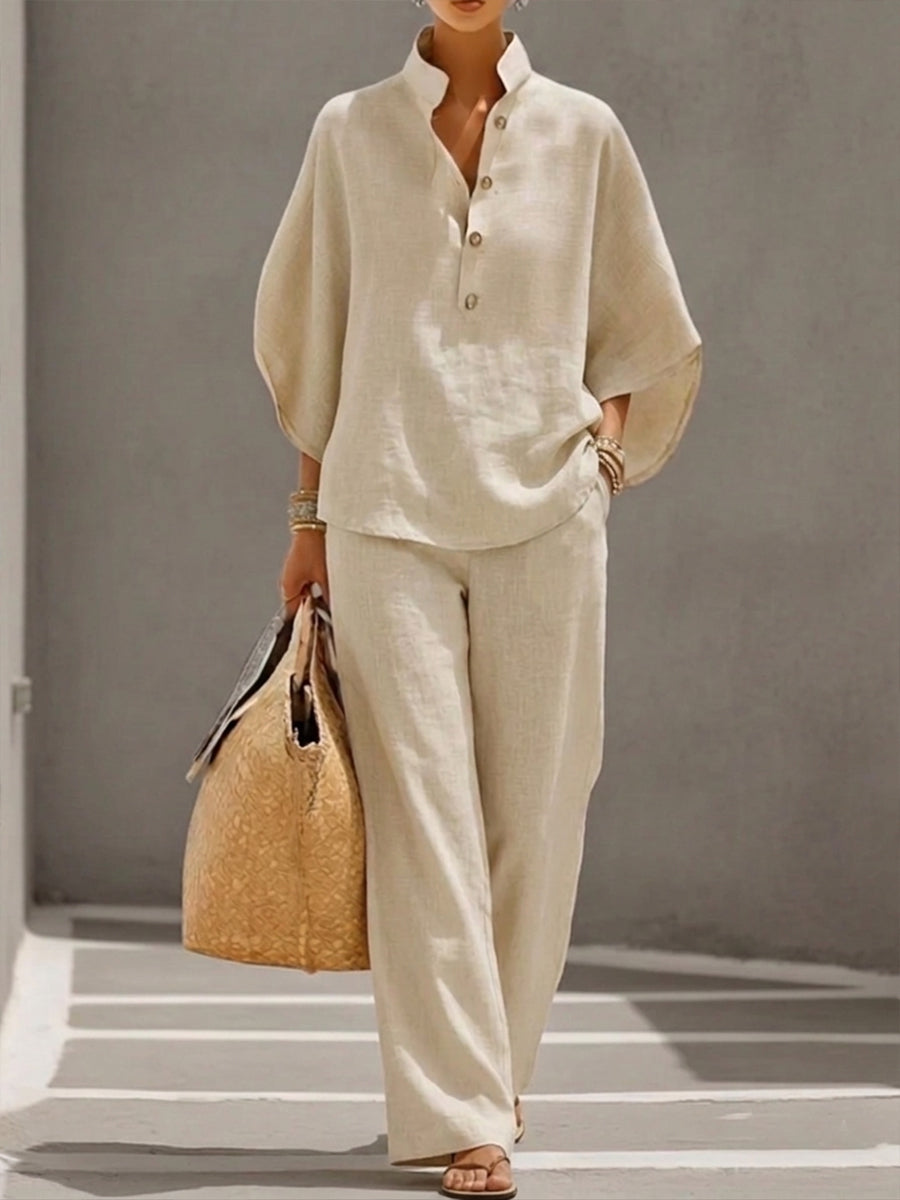 AerisLuxe™ Cotton & Linen Set — Feel Light, Look Effortlessly Radiant All Day