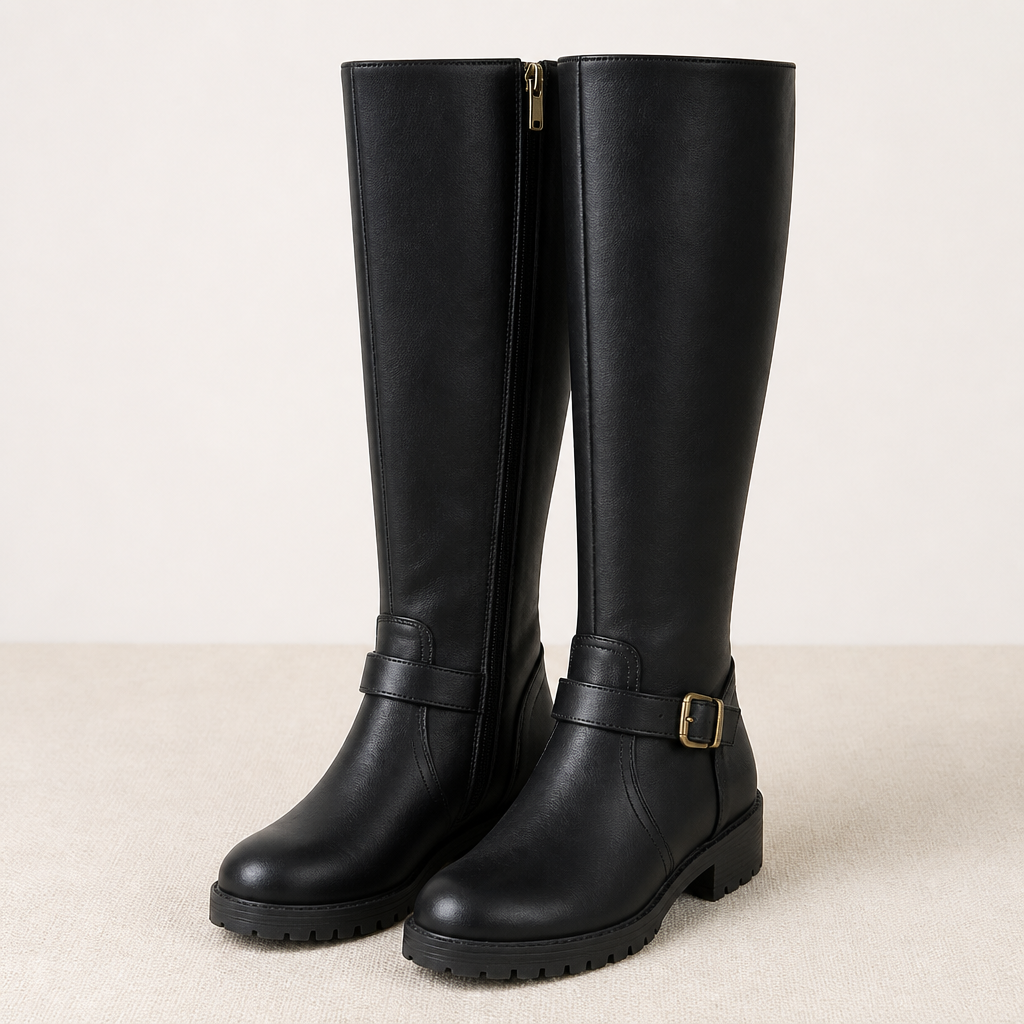 VeroStride™ – Timeless Knee-High Riding Boots with Chunky Heel