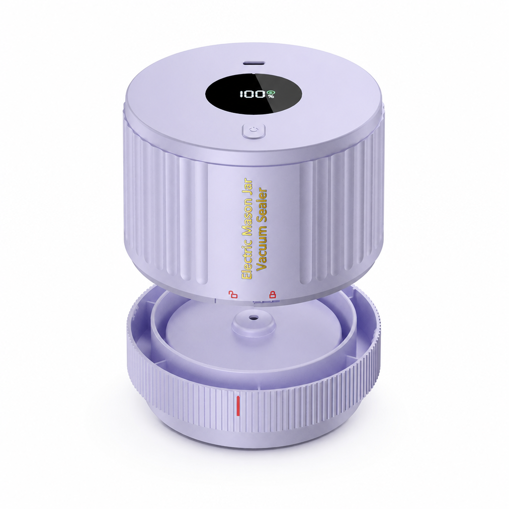 Electric Push-Button Mason Jar Vacuum Sealer (Fits Wide & Regular Jars)