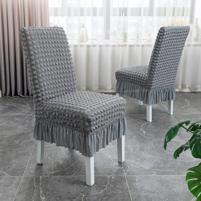 Jacquard Velour Chair Covers with Ruffled Flounce