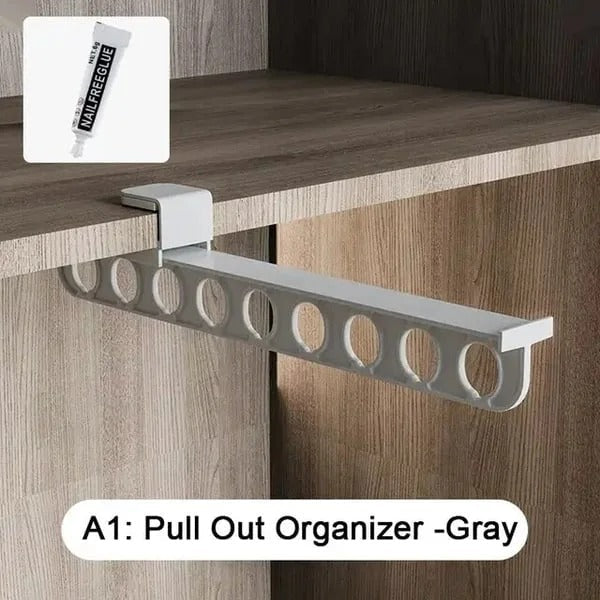 Space-Saving Wardrobe Rod for Extendable Pants Storage