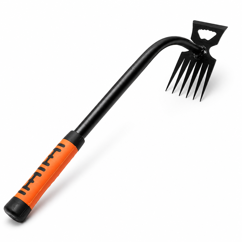 Carbon Steel Long-Handled Garden Weeder (6-Tooth)