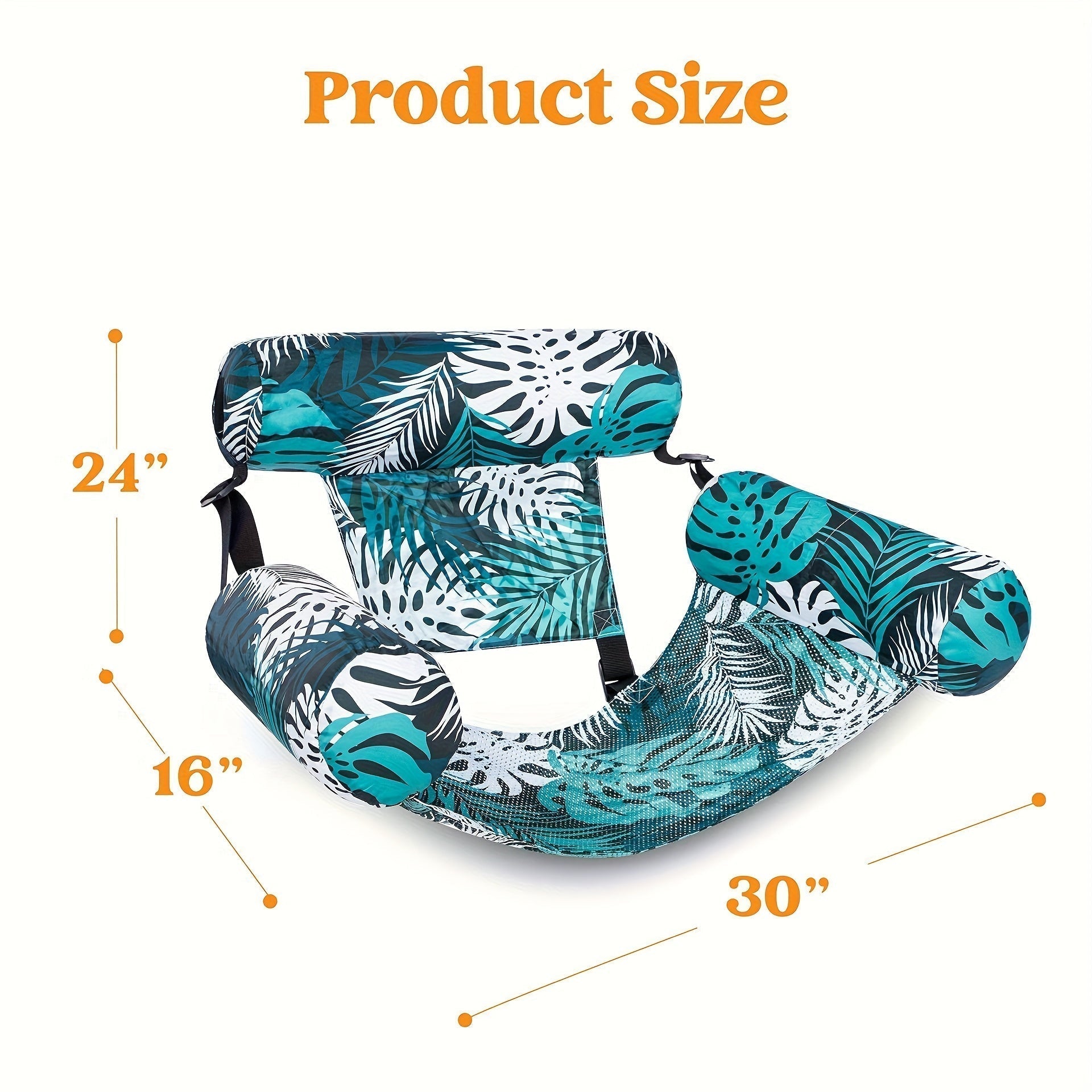 Tropical Leaf Pattern Inflatable Water Hammock