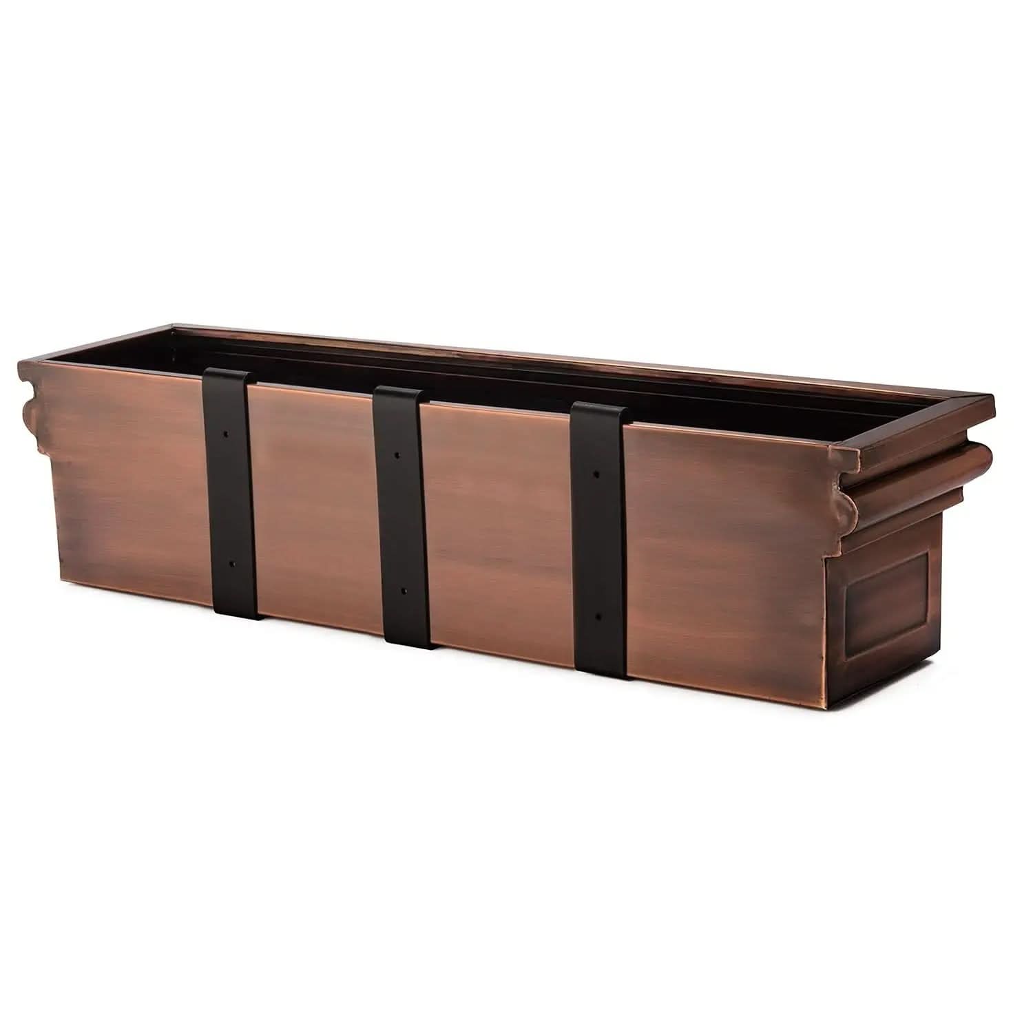 Outdoor Planter Box for Windows in Copper Finish
