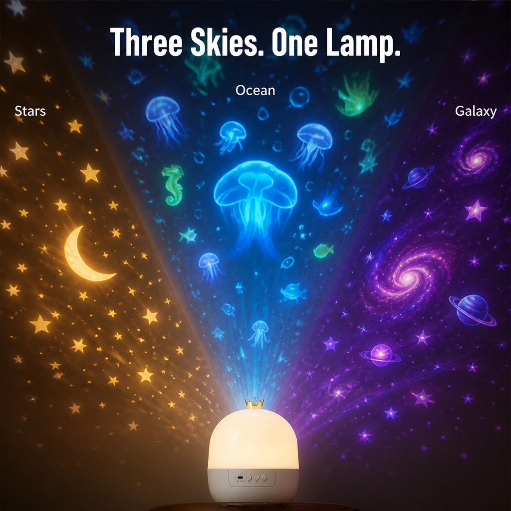 CelestiDream™ — Calm Restless Kids Beneath a Roof of Gently Drifting Stars