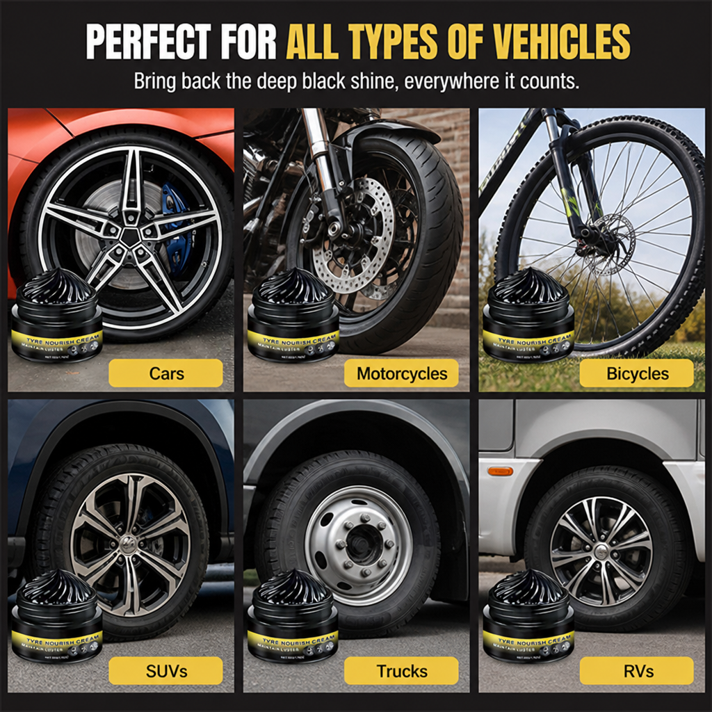 MidnightSheen™ — Instantly Revive Tires with Lasting Deep Black Shine and Rugged UV Defense
