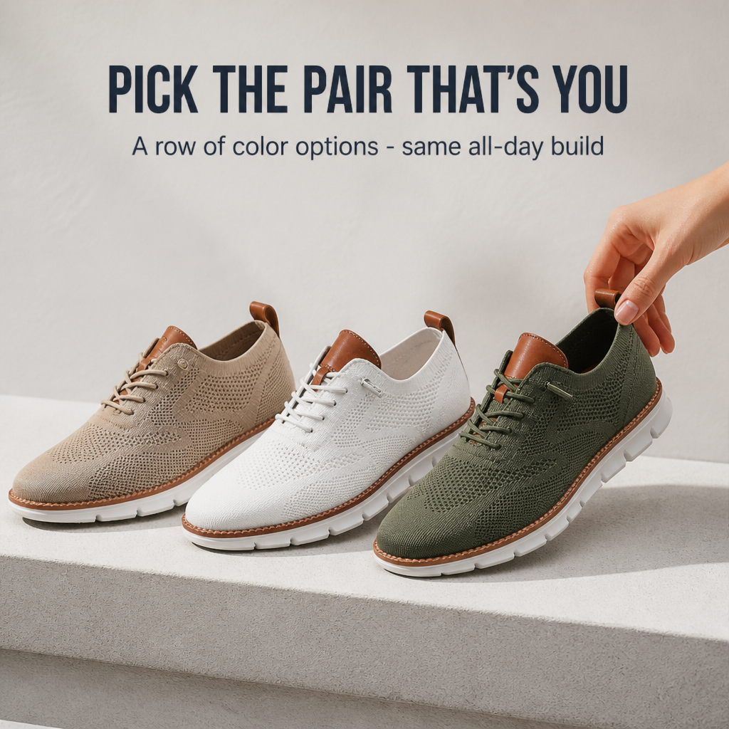 StrideAura™ – Breathable Knit Walking Shoes with Orthopedic Arch Support