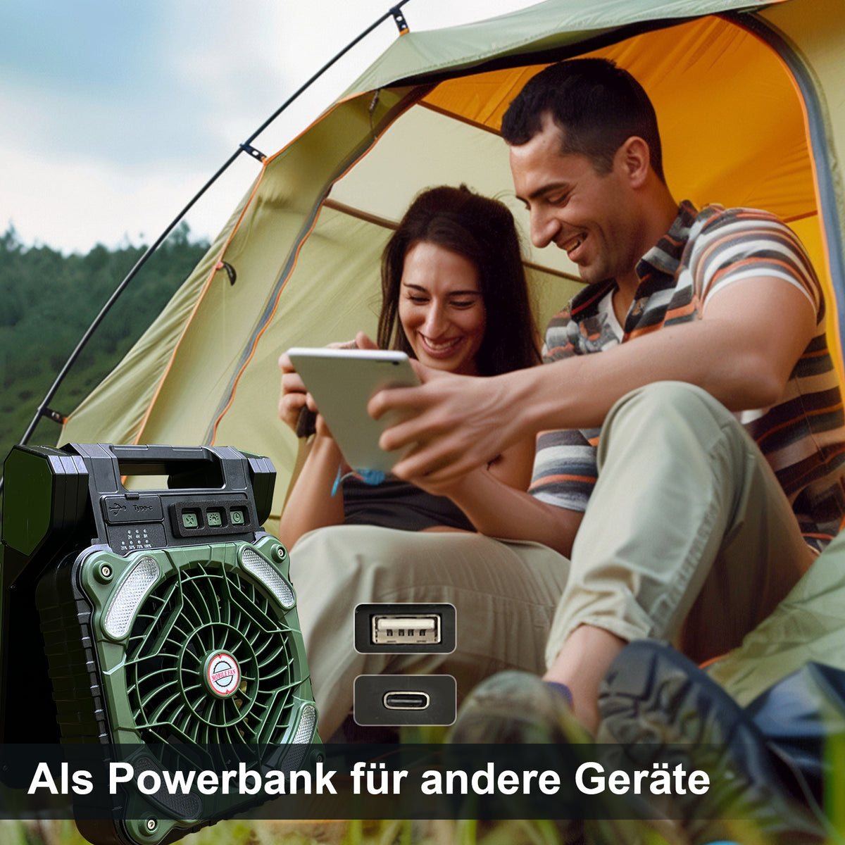 LED Light Solar Ventilator with Built-in Power Bank