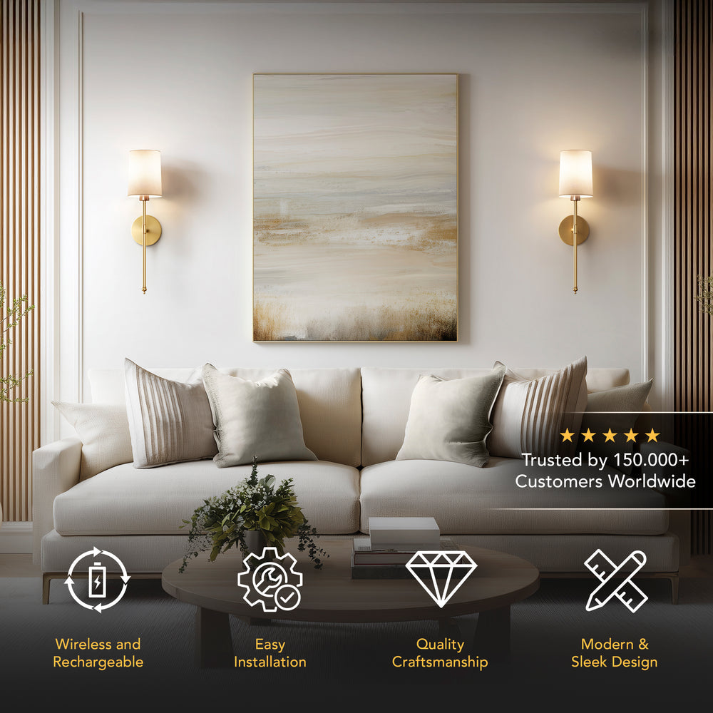 Remote-Controlled Wall Lamp – Battery Operated, Drill-Free Installation