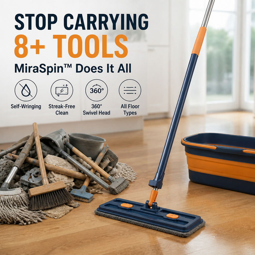 MiraSpin™ — Effortless Wringing for Faster, Spotless Floors You’ll Love