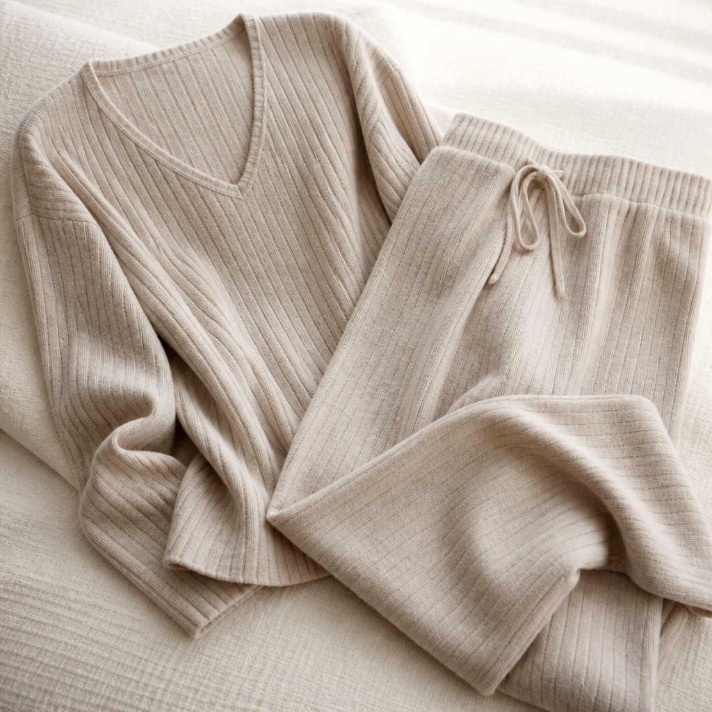 SeranaSilk™ Soft Ribbed Lounge Set — Embrace All-Day Luxury That Flatters Every Curve