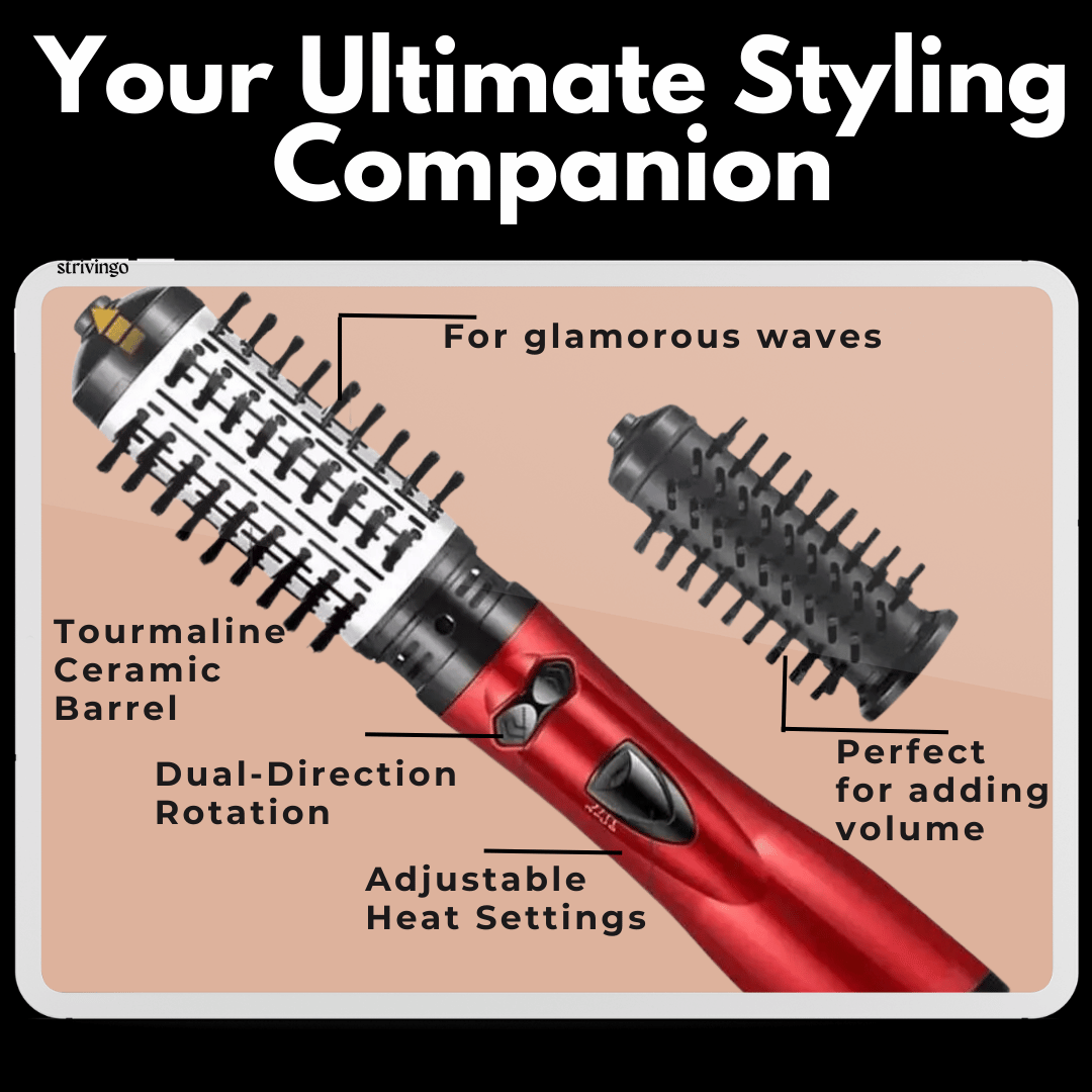 Rotating Hair Dryer and Styler for Easy Curls and Waves