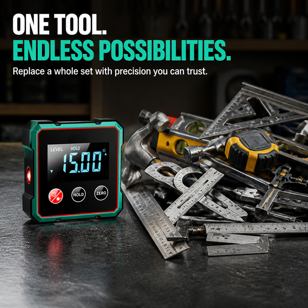 VeroTilt™ Magnetic Digital Angle Meter — Lock In Perfect Angles Instantly and Work Confidently