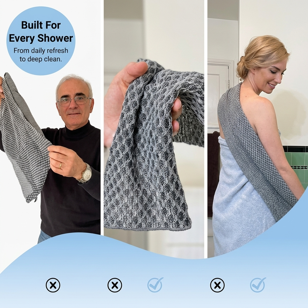SilverSilk™ Exfoliating Towel — Experience Silky, Clear Skin That Glows with Every Shower