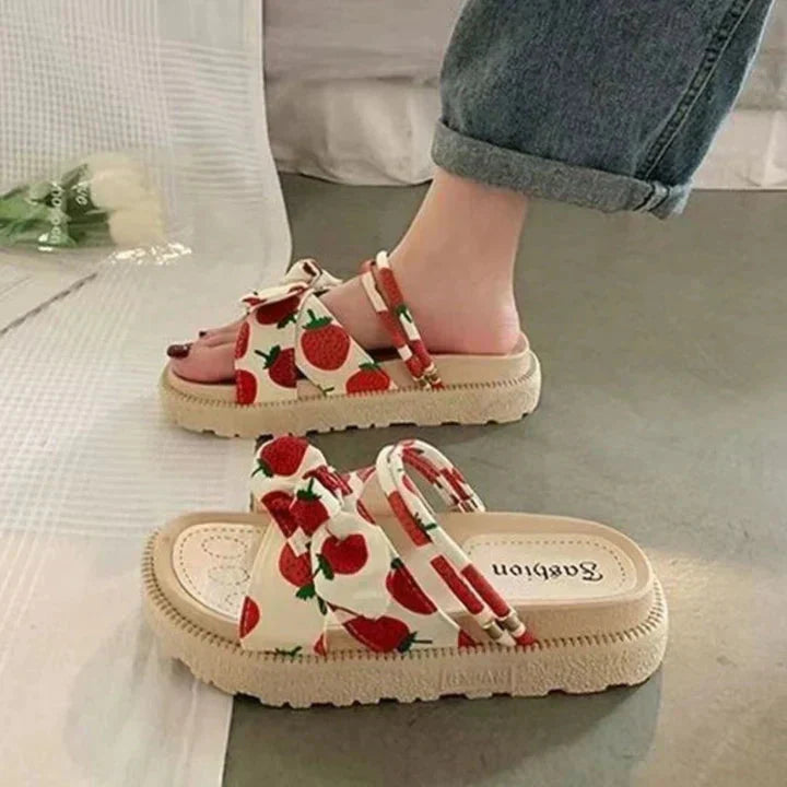 Adjustable Strap Women's Sandals with Bow Decoration