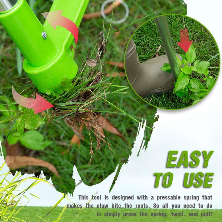 Foot Pedal Weed Remover with Triple Steel Claw Design