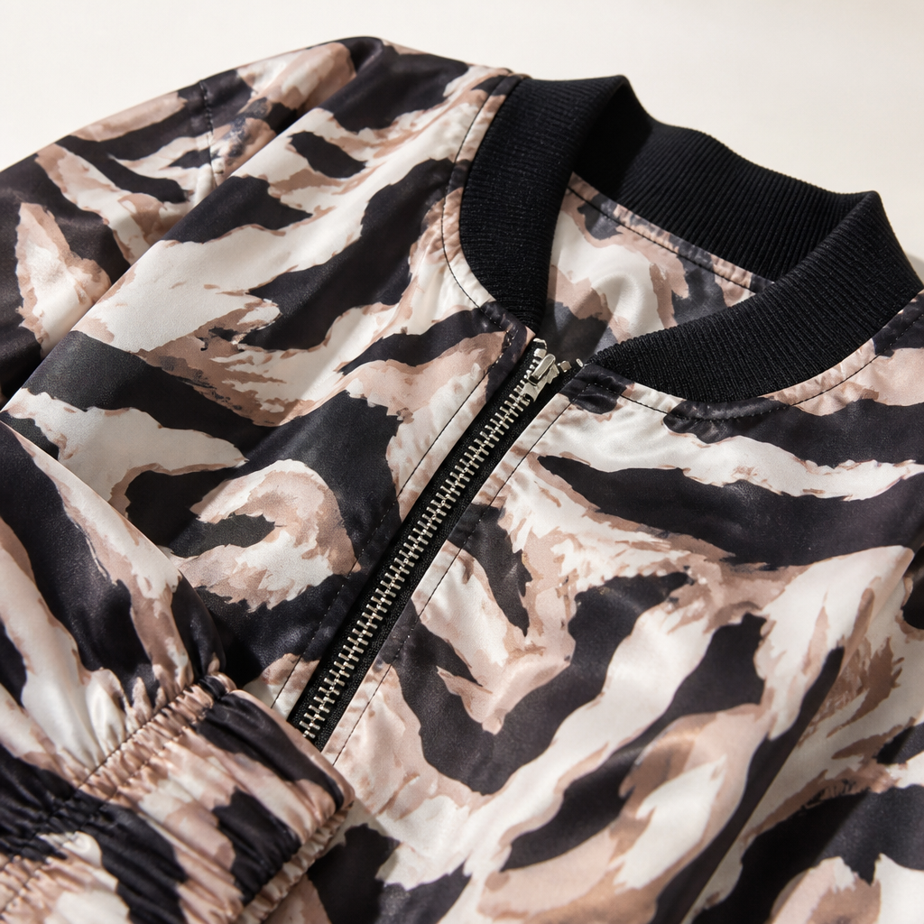 StriVibe™ Zebra Bomber Jacket — Unleash Bold Confidence with Feather-Light Fall Warmth