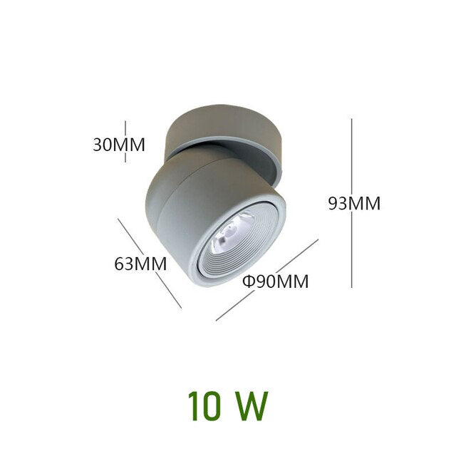 Dimmable LED Spotlight in Aluminum with 340° Swivel