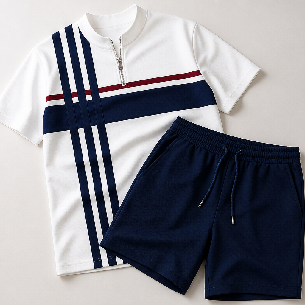 Zip-Collar Shirt & Shorts Set™ — Feel Fresh, Move Freely, Command Every Moment