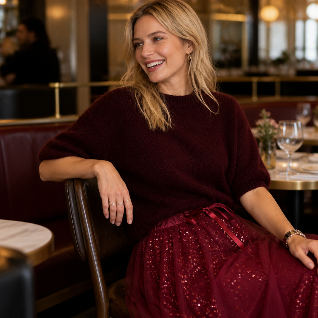 Luminelle™ Shine Top and WhisperTulle™ Skirt — Command Every Room with Effortless Elegance and Unstoppable Confidence