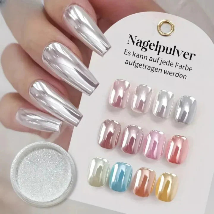 Chrome Silver Nail Powder for Mirror Finish – Transforms Any Polish
