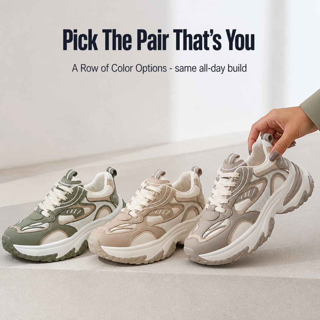VeroStride™ Khaki Sneakers — Effortless Chic Meets All-Day Cloud-Like Comfort