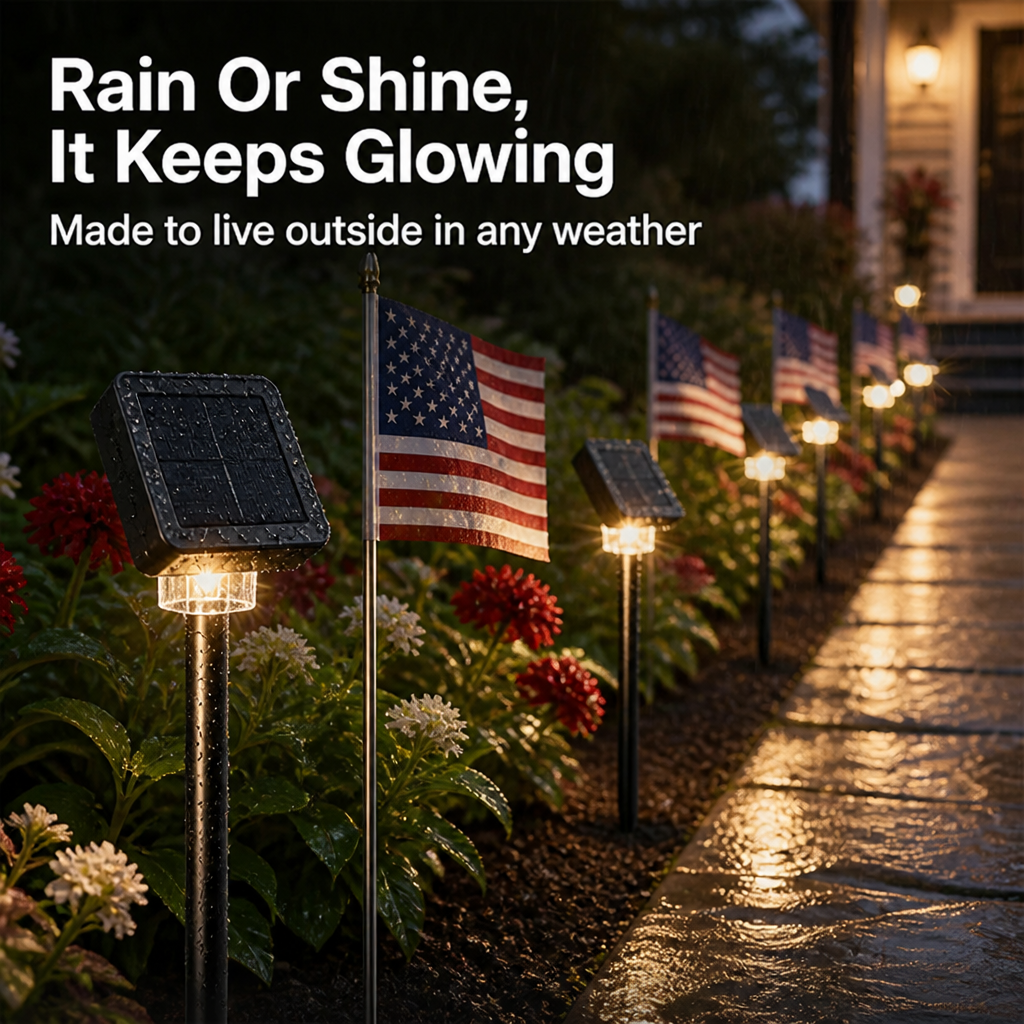 PatriotBeam™ 8-Piece Flag Light Set — Light Up Your Backyard with Pride and Unstoppable Freedom