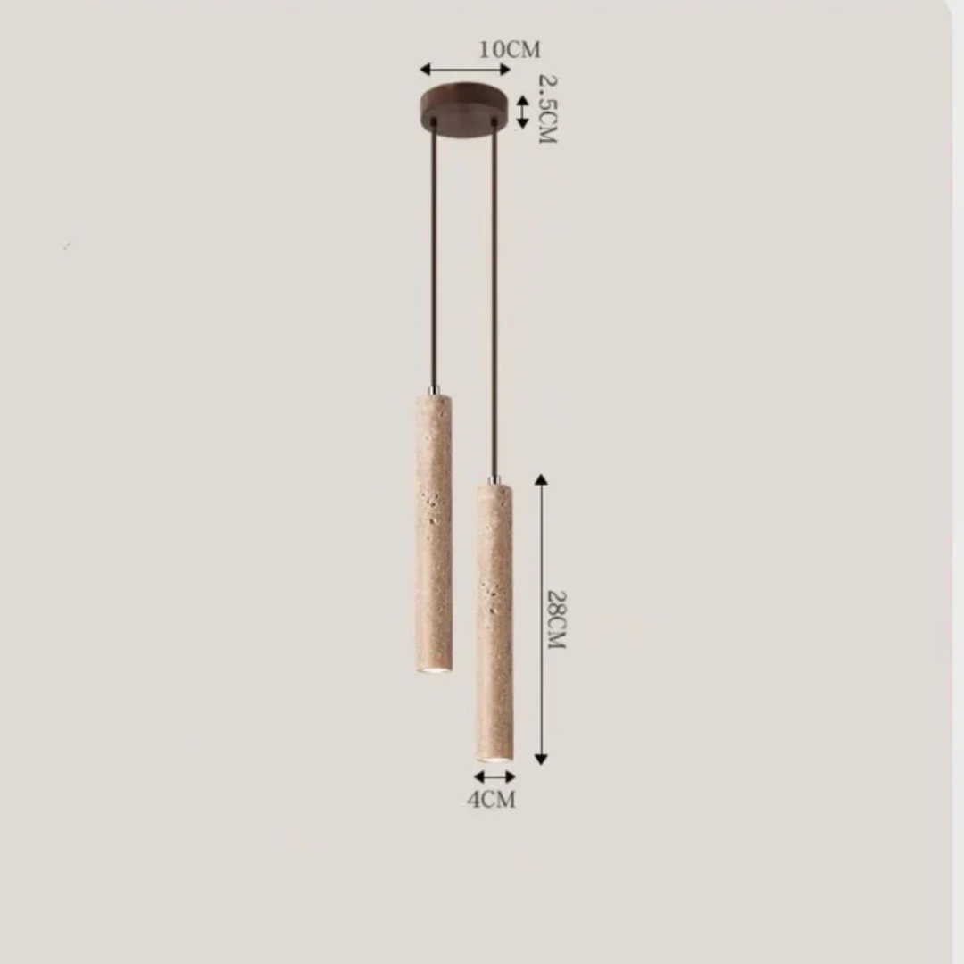 Travertine LED Hanging Light – Minimalist Wabi-Sabi Style, Warm White