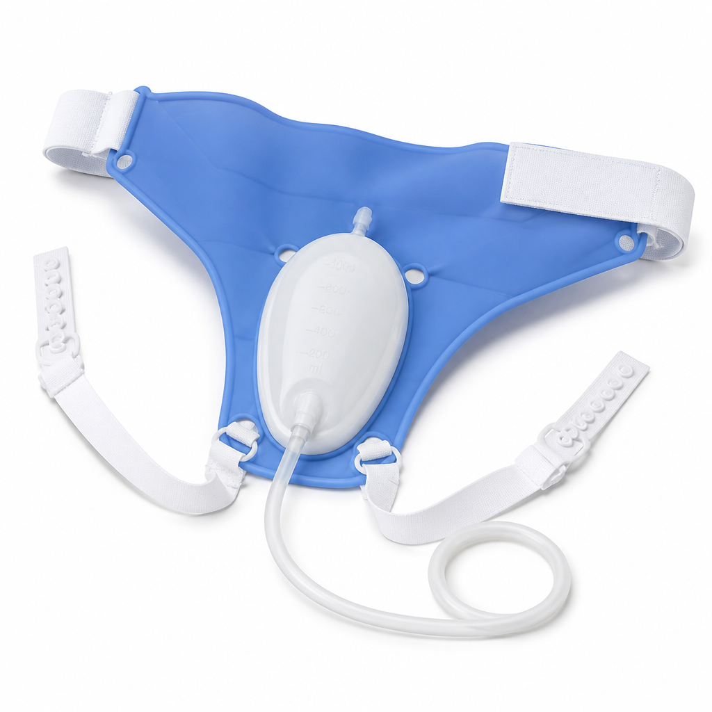 Leak-Proof Adjustable Straps Silicone Urine Collector (33.8 fl oz)
