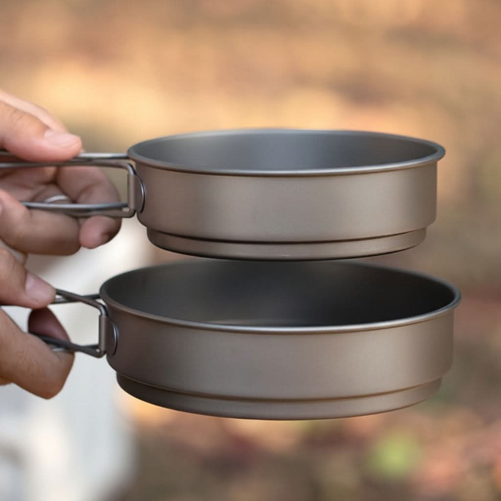 Stainless Steel Cookware Set for Hiking and Picnics - Rust Resistant