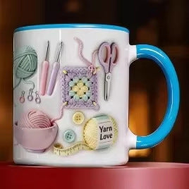 Crochet Patterned Ceramic Coffee Mug