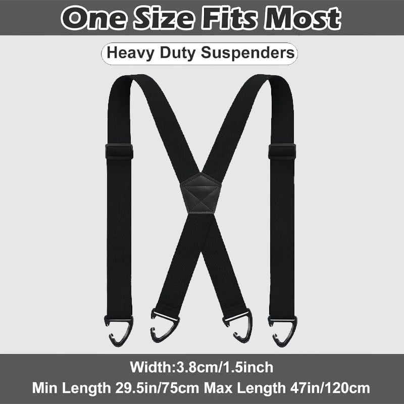 Adjustable Non-Slip Suspenders with Four Clips