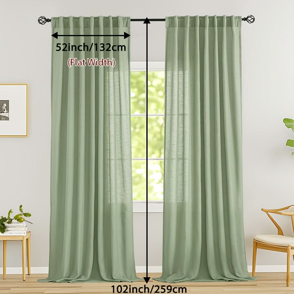 Flax Linen Sheer Curtains for Soft Light Filtering and Privacy