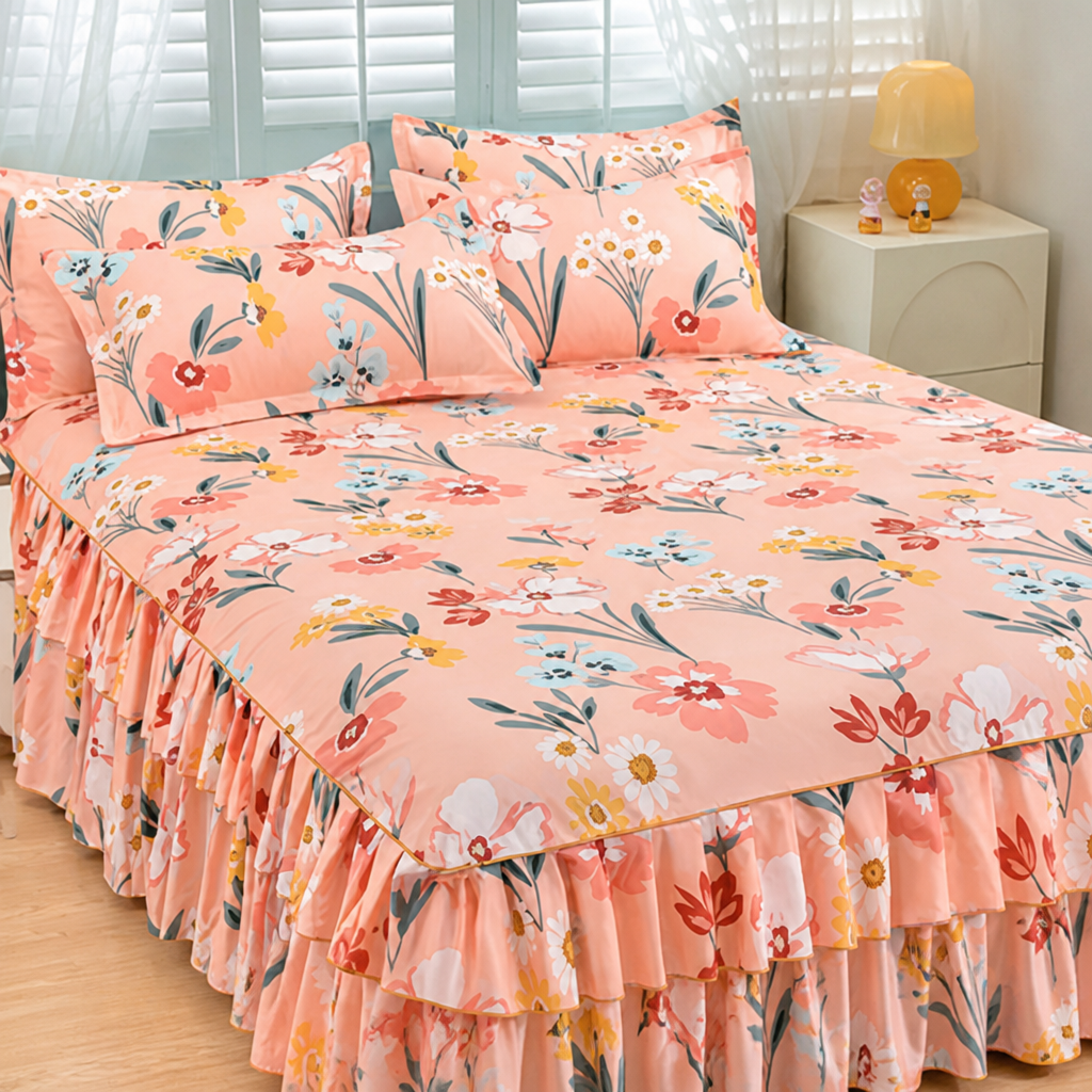 Three-Piece Ruffled Bedding Set™ — Wrap Your Bedroom in Cozy Elegance and Effortless Charm