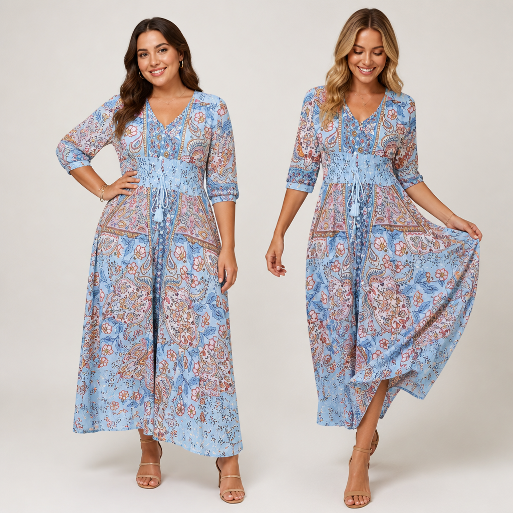 LunaFleur™ Long Floral Dress — Celebrate Every Curve with Featherlight Confidence
