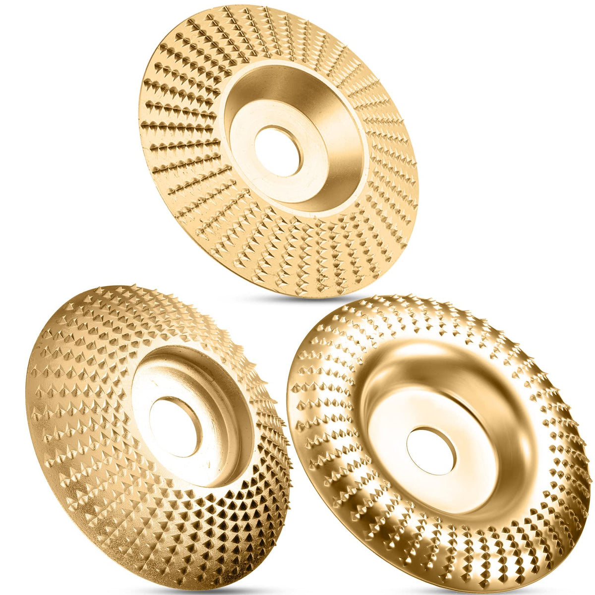 Grinding Disc Set for Angle Grinder - Flat, Beveled, and Arc Tungsten Carbide