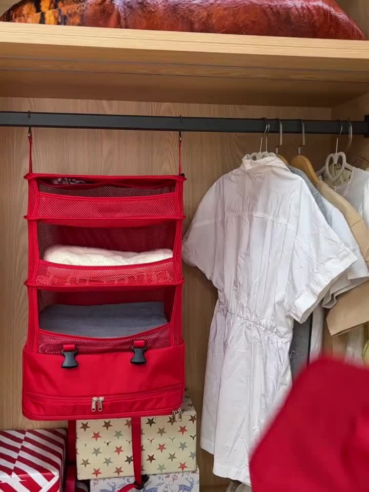 Foldable Clothes Storage Bag with Four Sections