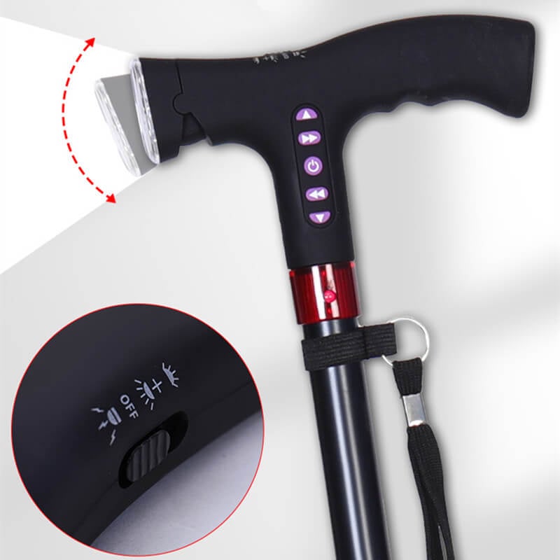 Walking Cane with LED Light and Fall Detection Alarm