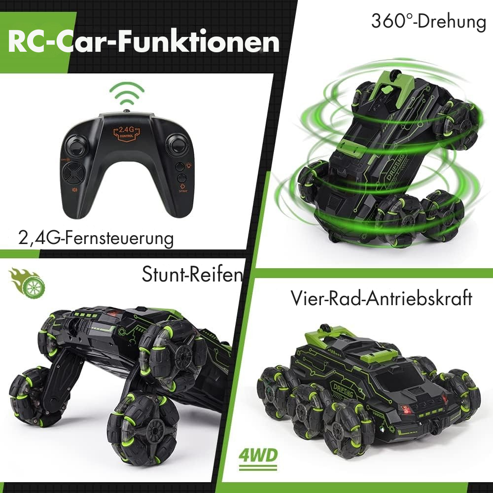 All-Wheel Drive Stunt Car with RC Remote Control