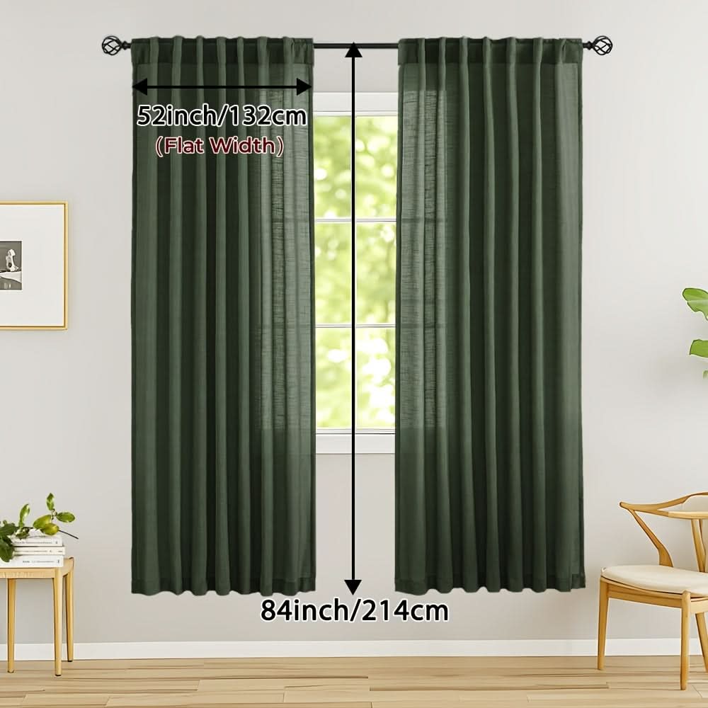 Flax Linen Sheer Curtains for Soft Light Filtering and Privacy