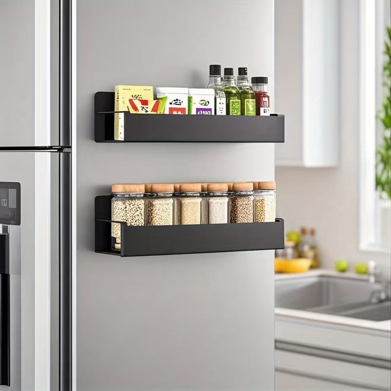 Magnetic Mount | Side Shelf Drill-Free Setup | Compact Storage Solution | MagniShelf
