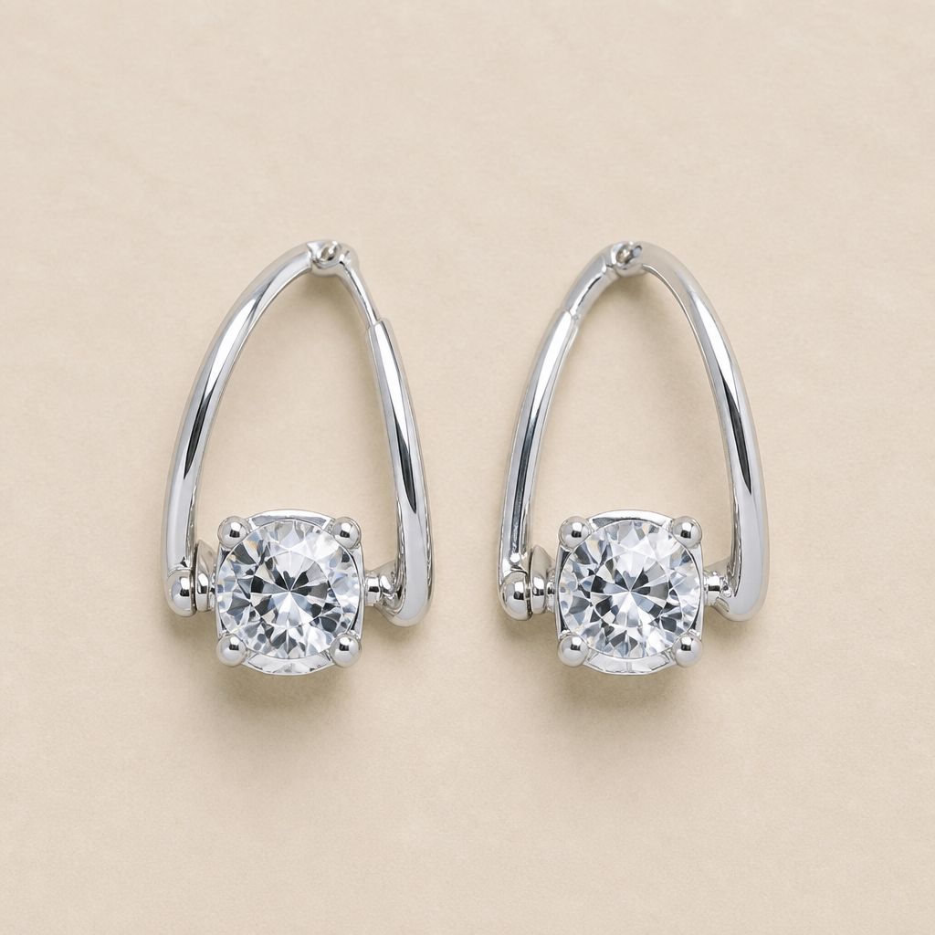 Lumelle™ – Solitaire Crystal Drop Hoop Earrings