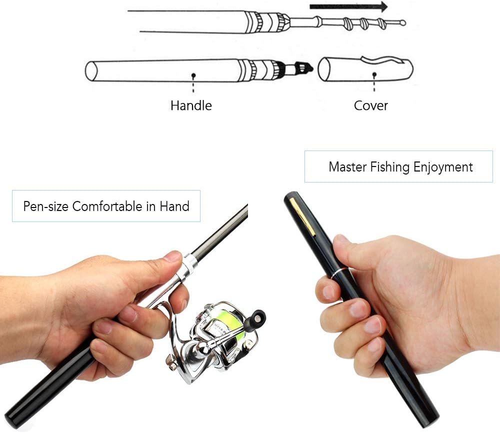 Telescopic Travel Fishing Rod and Reel Set – Compact Pen-Style Kit for Camping and Boating