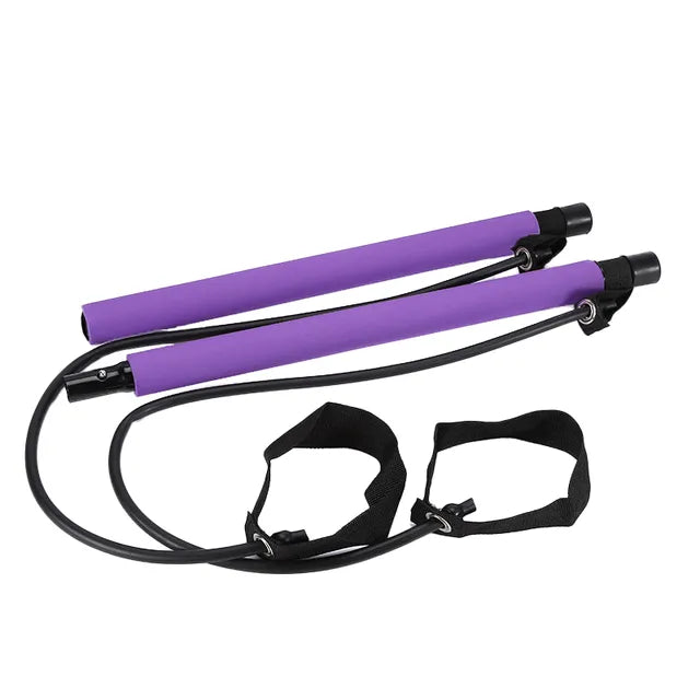 Full Body Home Workout Kit with Resistance Bands and Pilates Bar