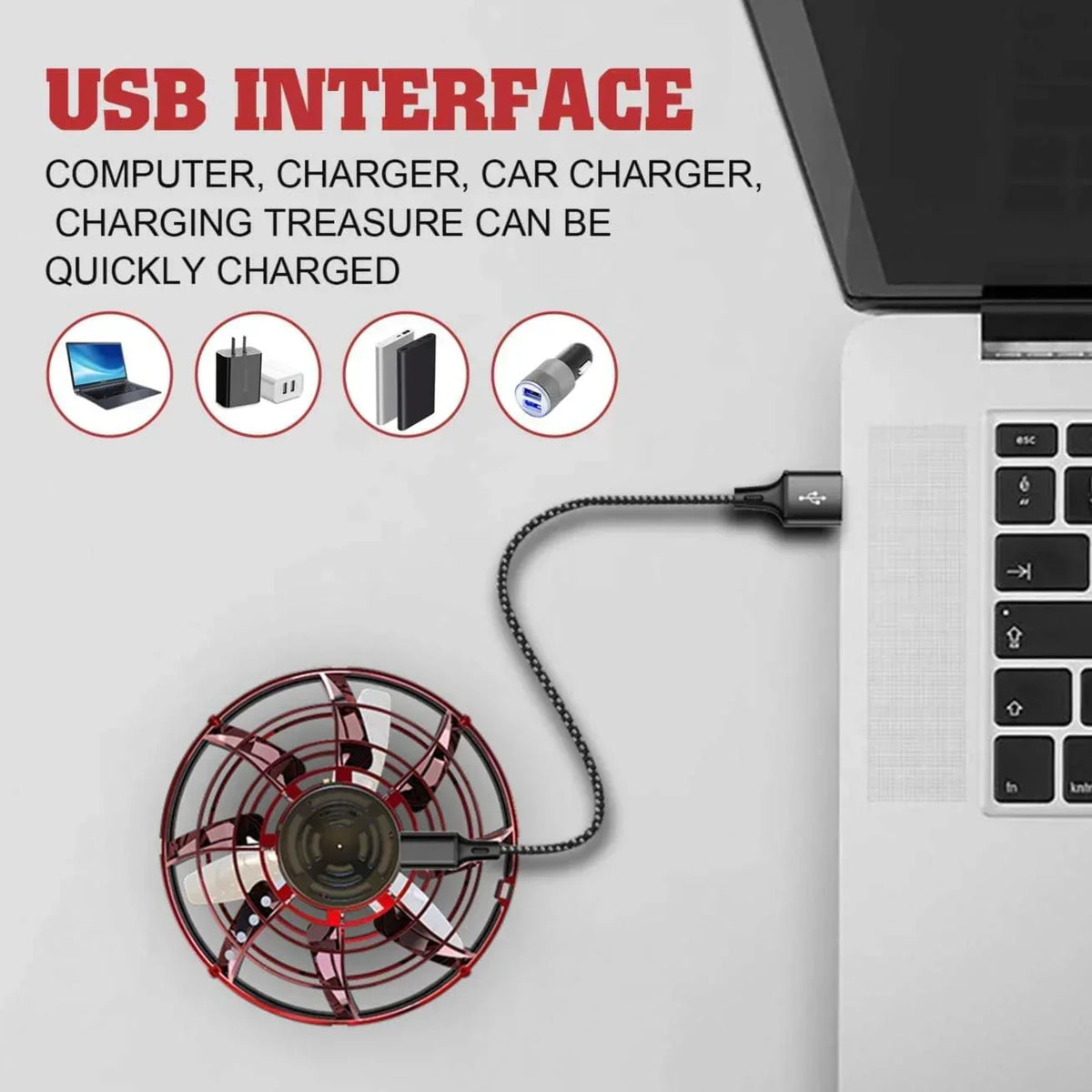 LED Light Display Gyroscope Spinner with Hand Gesture Control
