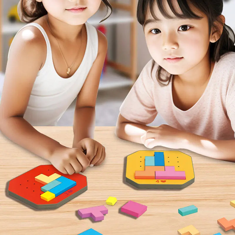 Building Block Puzzle Set with 108 Pieces and 20 Challenges