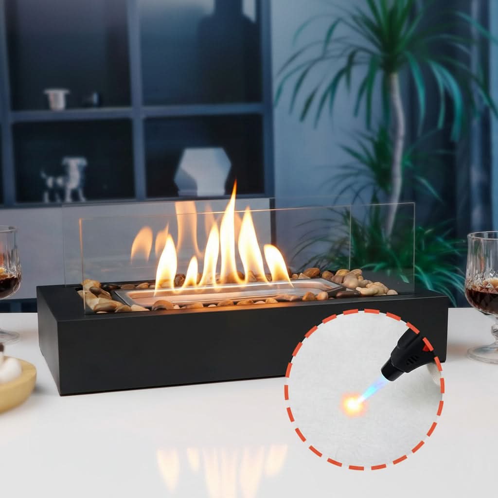 Stainless Steel Tabletop Fireplace – Alcohol Fire Feature for Cozy Atmosphere