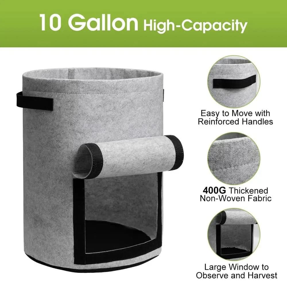 Set of Fabric Planter Bags for Growing Plants