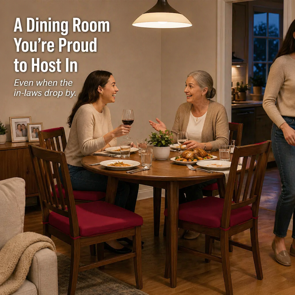 Velaria™ Dining Chair Seat Covers — Conceal Stains and Revive Worn Chairs in Minutes